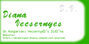 diana vecsernyes business card